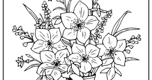 Раскраска букет поздравляю