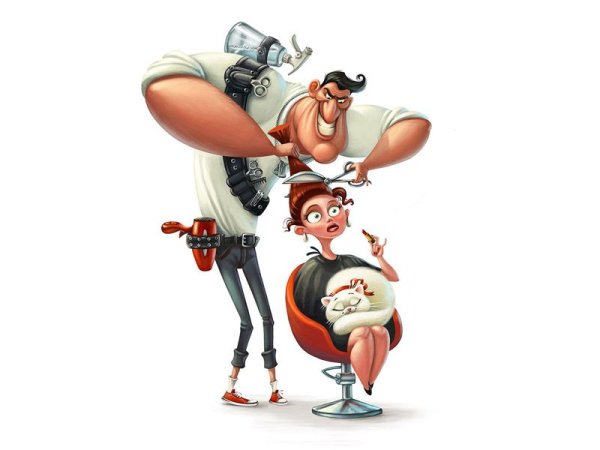 Смешные карикатуры про парикмахеров