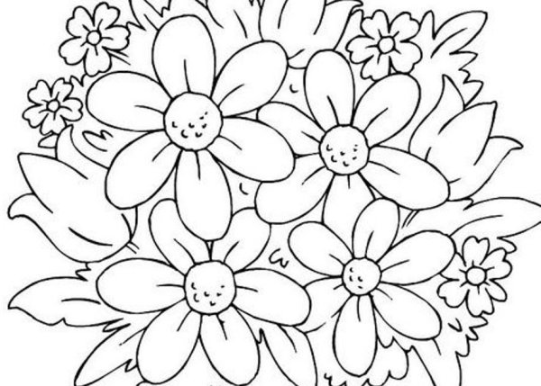 Раскраски букеты большие