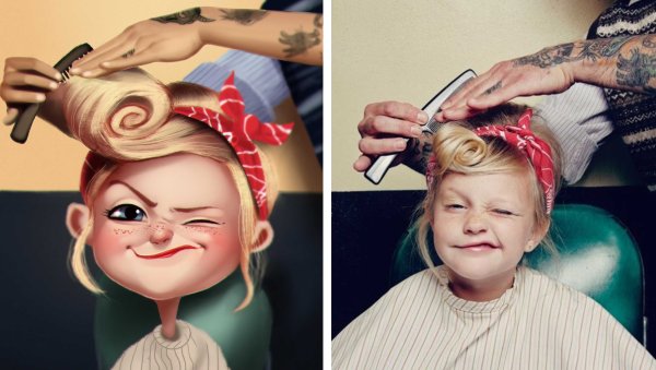 Парикмахер мультяшный смешной