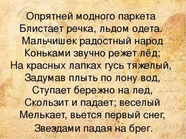 Стихотворение опрятней модного паркета