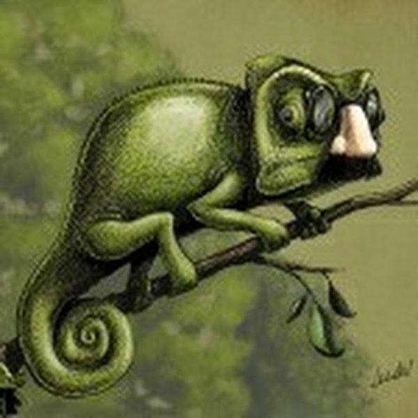Хамелеон в мультяшном стиле