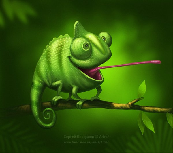 Хамелеон мультяшный