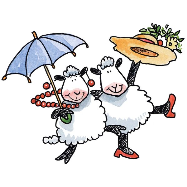 Открытка с овечкой