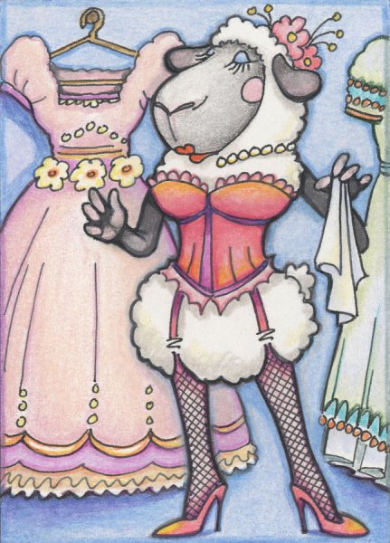 Смешная овца рисунок