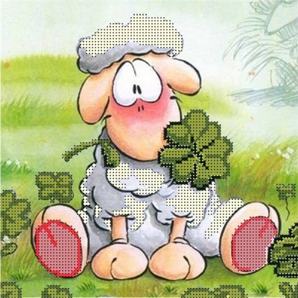 Открытка с овечкой