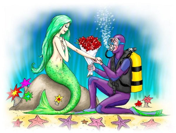 Русалка карикатура