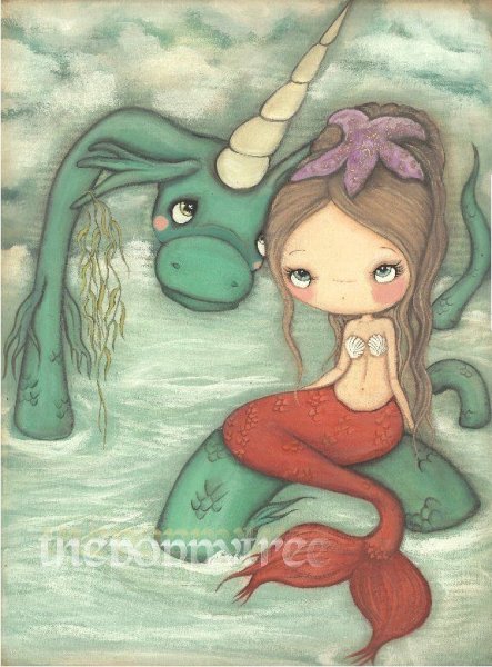 Рисунок креативной русалки