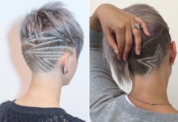 Стрижка с выбритым затылком