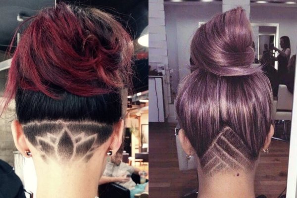 Стрижки с выбритым затылком женские на длинные