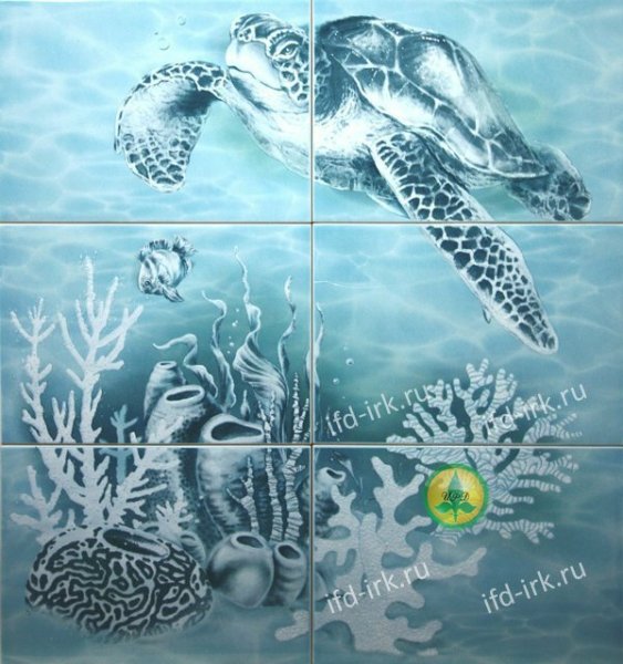 Панно дельфины Березакерамика