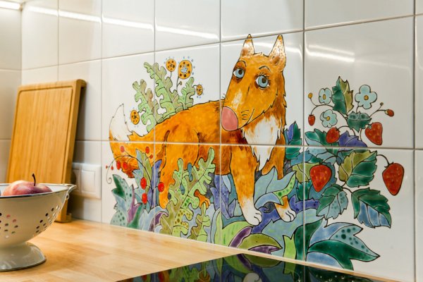 Мозаичное панно в ванной комнате