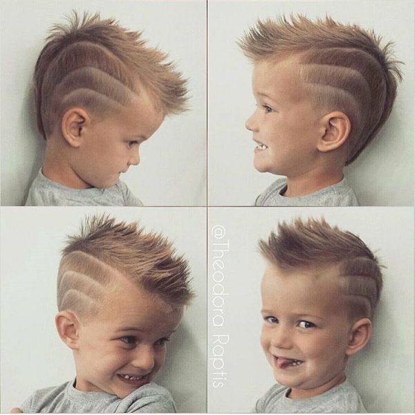 Стрижка для мальчика с выбритыми висками