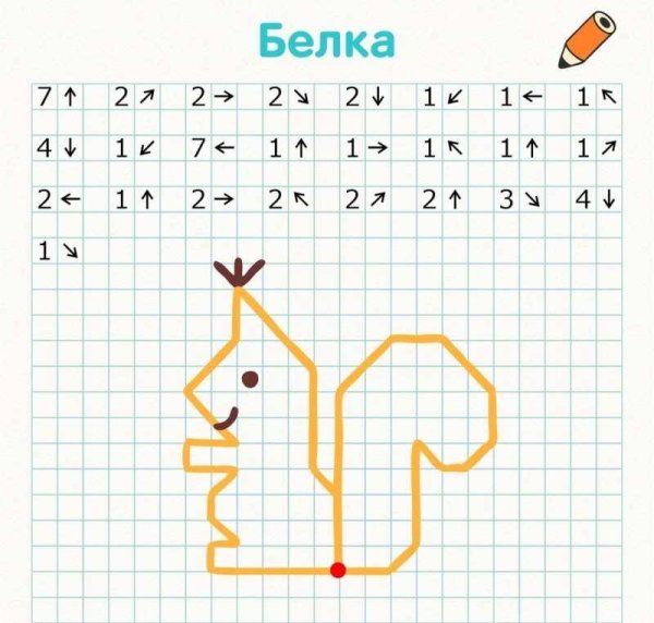 Графический диктант для дошкольников 6-7 лет