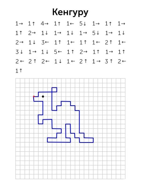 Графический диктант змея для дошкольников
