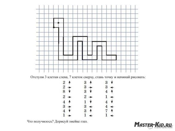 Математический диктант клетка для дошкольников