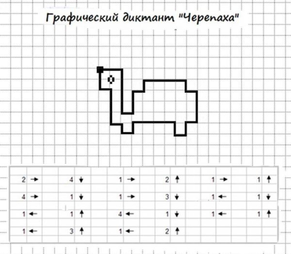 Графический диктант по клеточкам сложные