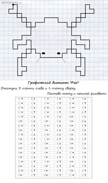 Диктант по клеточкам для дошкольников
