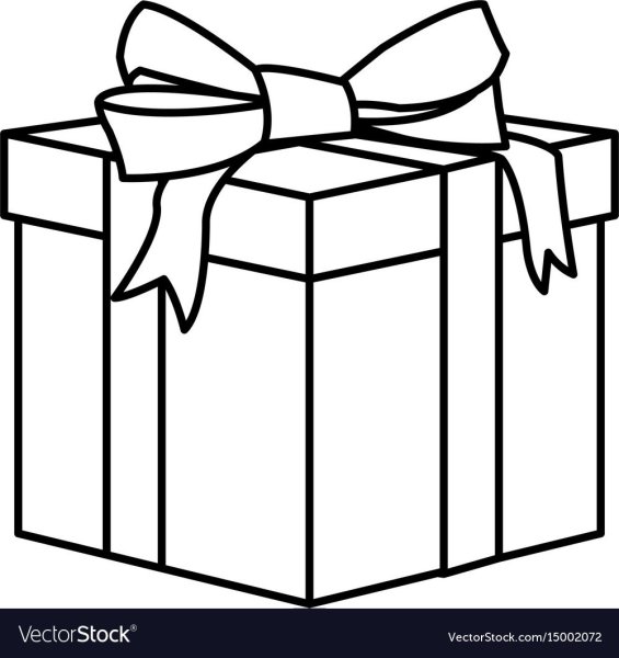 Подарок рисунок контур