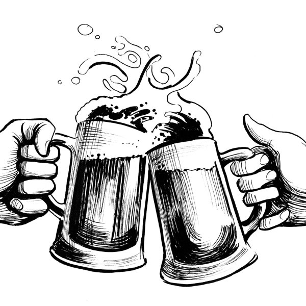 Пивные кружки чб