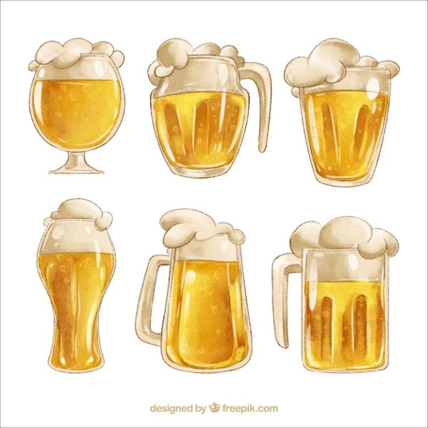 Пивная Кружка акварелью