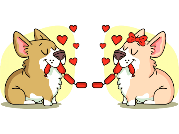 Влюбленные собаки рисунки