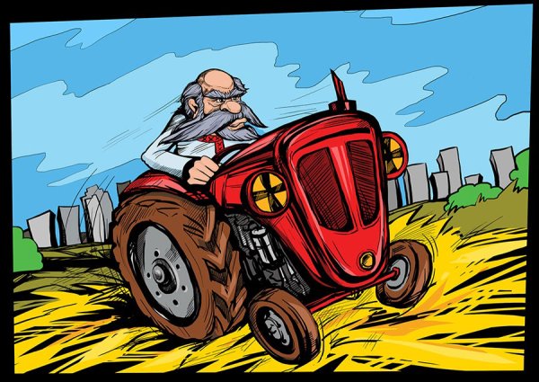 Трактор карикатура
