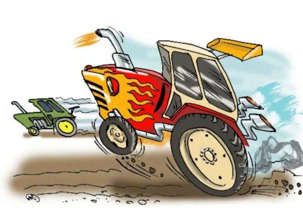 Трактор карикатура