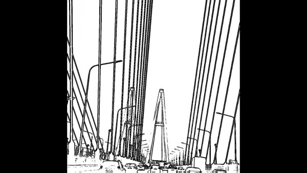 Вантовый мост эскиз