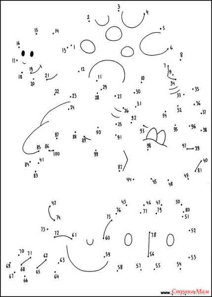 Соединить по точкам для детей