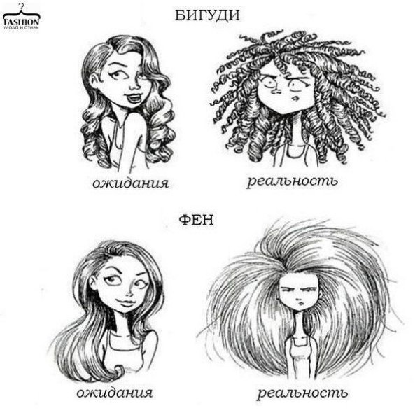 Смешная прическа рисунок