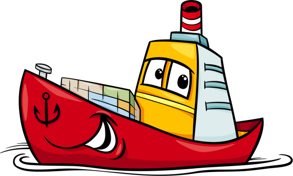 Пароход мультяшный