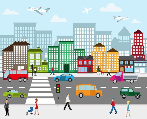 Городской пейзаж в графике