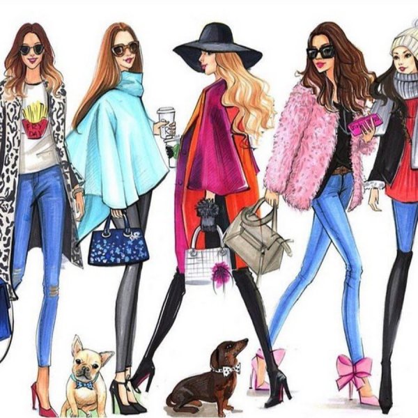 Модные иллюстрации девушек