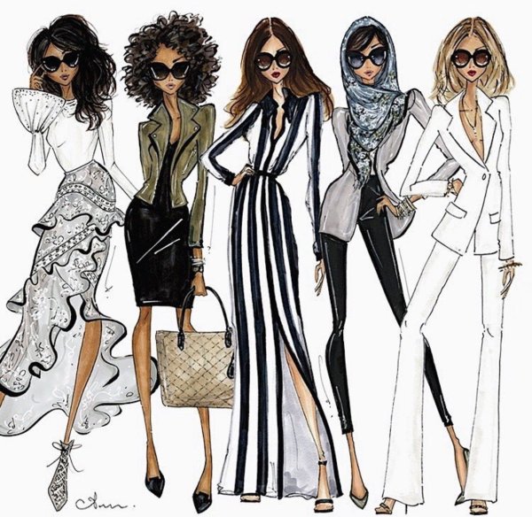 Модные иллюстрации девушек