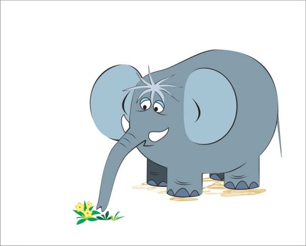 Смешной Слоненок мультяшный
