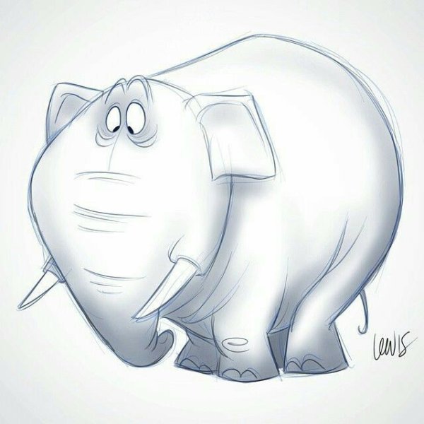 Смешной слон рисунок