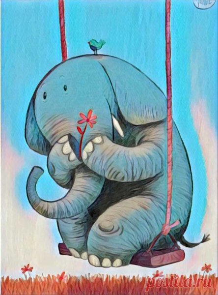 Открытка "слон"