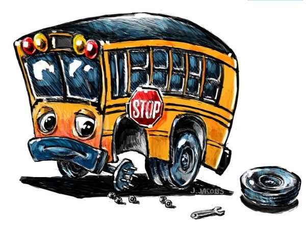 Нарисовать автобус разбитый