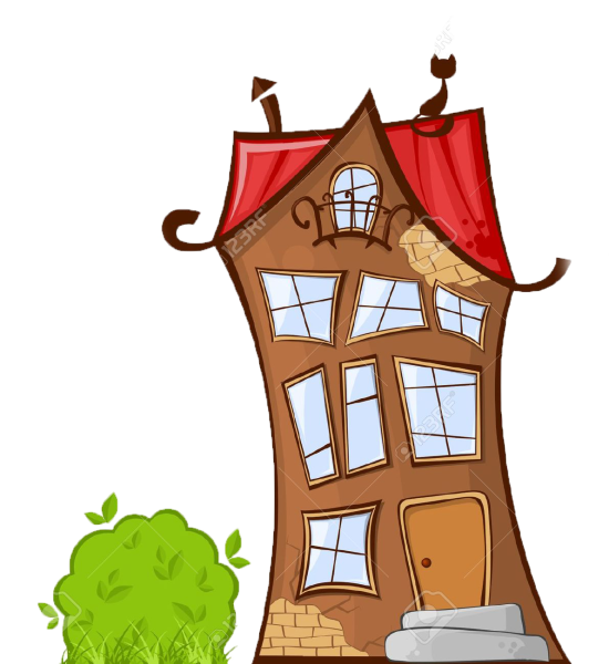 Мультяшные кривые домики