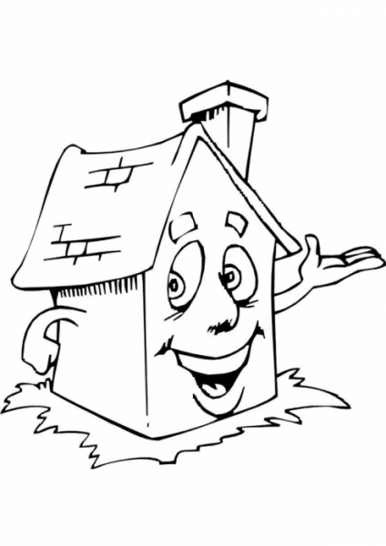 Раскраски Веселые домики