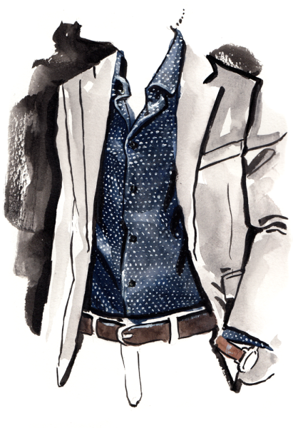 Пиджак акварель