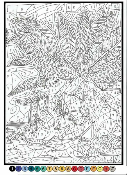 Раскраски по номерам сложные