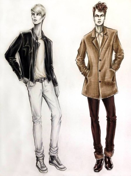 Эскизы мужской одежды дизайнеров