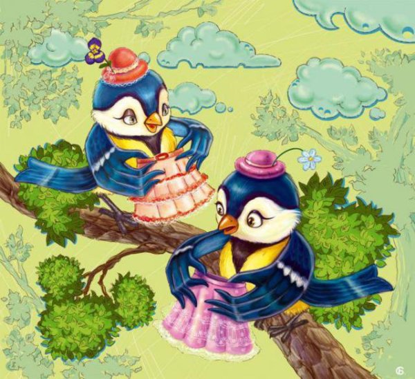 Синички мультяшные