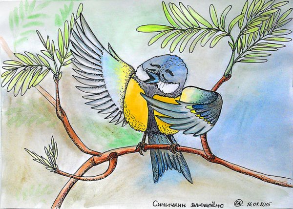 Синицы о Зарнице и другие птицы 5 лет рисунок