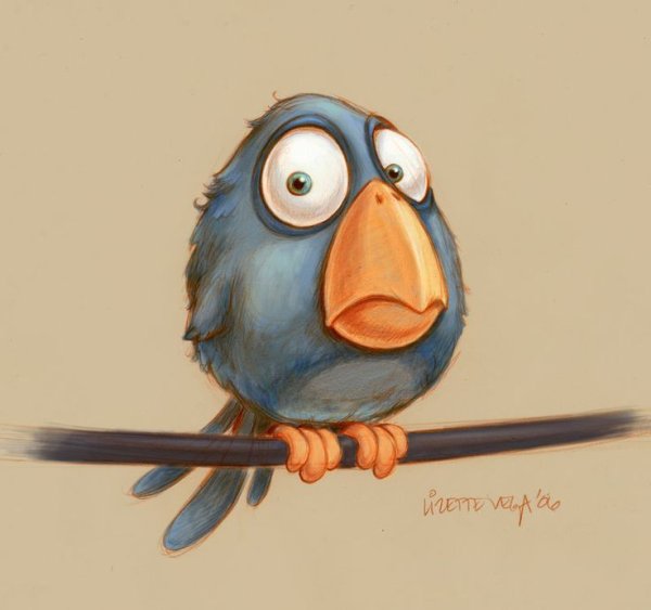 Смешная птица рисунок