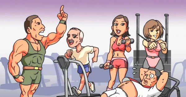 Тренер карикатура