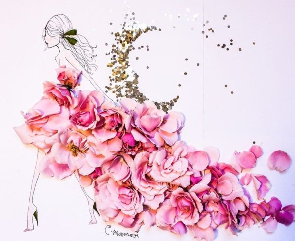 Иллюстрации с живыми цветами