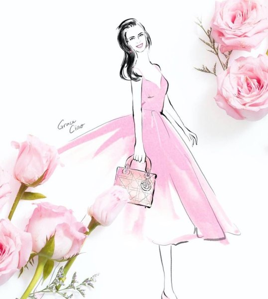 Фэшн иллюстрации цветов